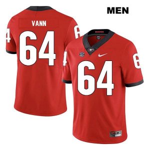 Men's Georgia Bulldogs NCAA #64 David Vann Nike Stitched Red Legend Authentic College Football Jersey JIZ5654DN